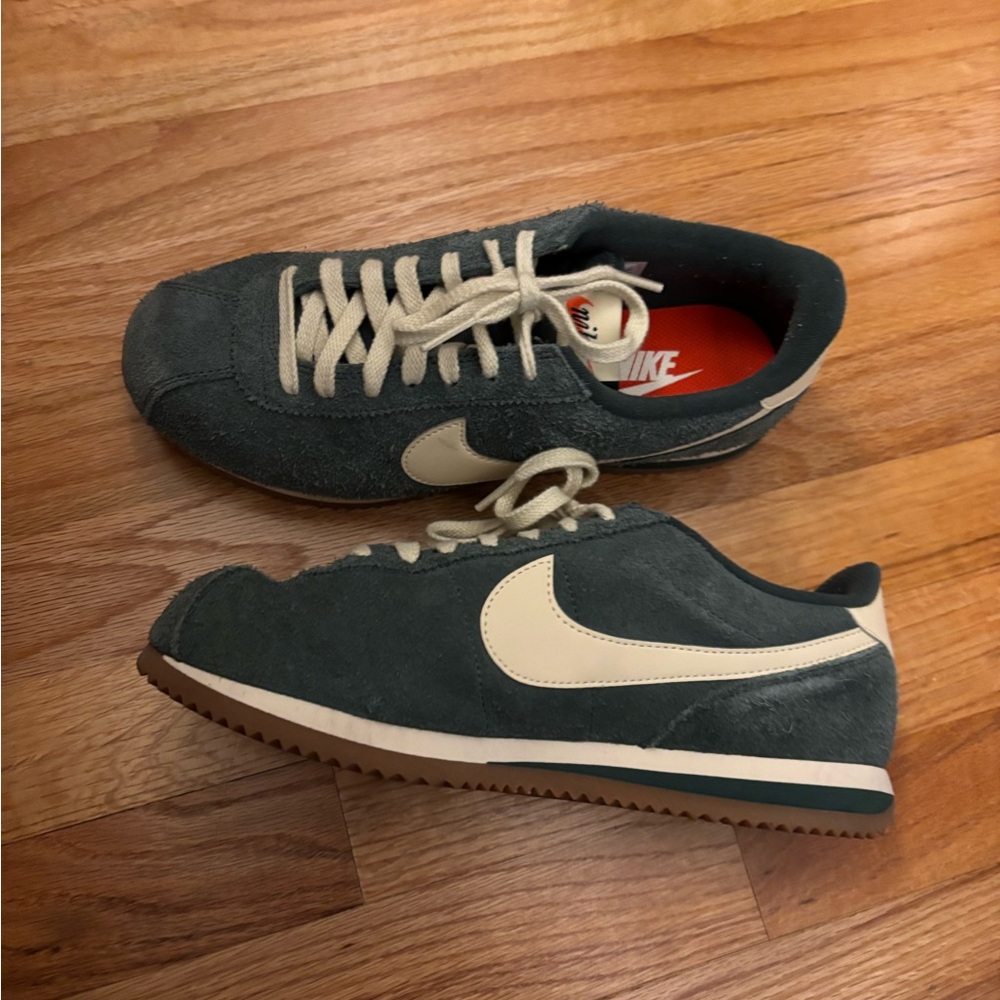Nike Green Suede Cortez Sneakers - Picture 6 of 8